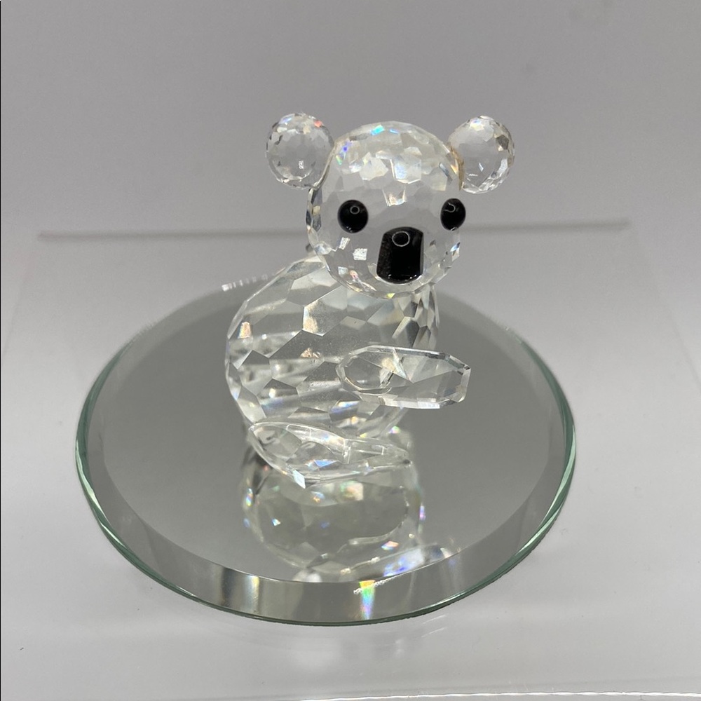 Swarovski Crystal Koala Bear Miniature Figurine With Mirror Base